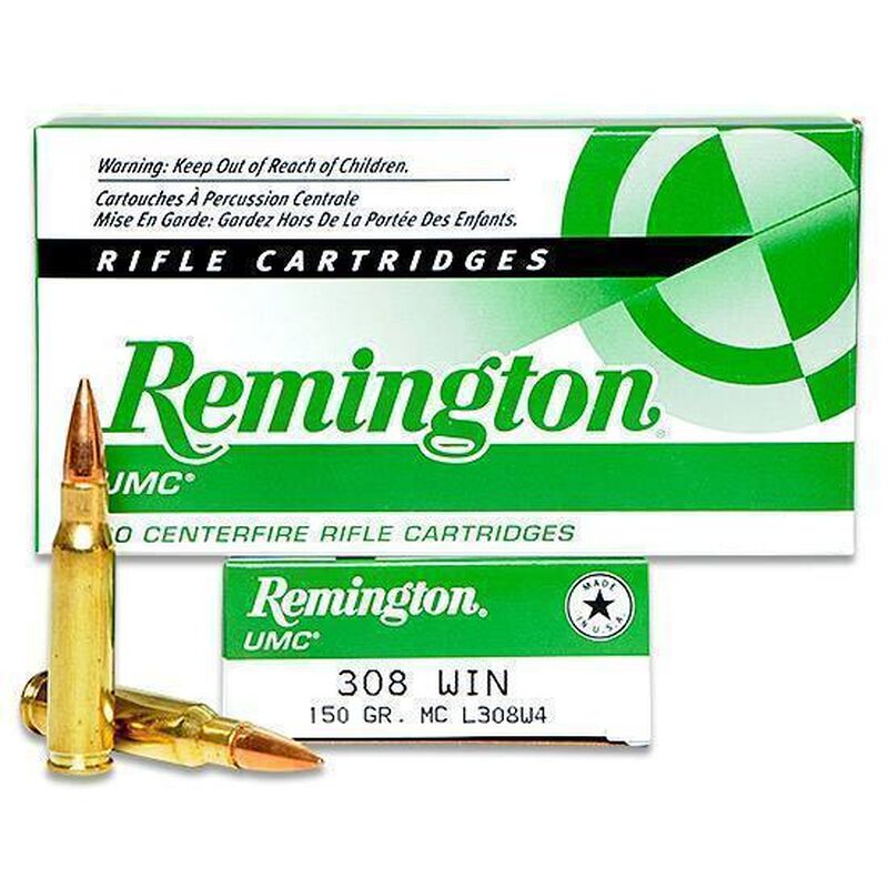 Remington UMC 308 Win Ammunition 150 Grain FMJ 2820fps 40 Rounds