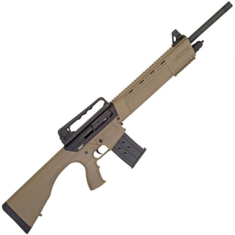 Tristar KRX Tactical Semi Auto Shotgun 12 Gauge 20" Barrel 5 Rounds Carry Handle Rear Sight with FO Front Sight Fixed Polymer Stock FDE