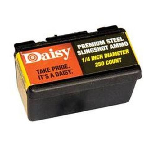 Daisy Premium Steel Slingshot Ammo .25" Diameter Zinc Plated 250 Pack 8114