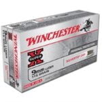 Winchester Super X 9mm Luger Ammunition 50 Rounds, Silvertip HP, 115 Grains