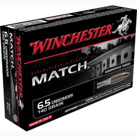 Winchester Match 6.5 Creed Ammunition 20 Rounds, BTHP, 140 Grains
