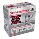 Winchester Super X Expert 12 Gauge Ammunition 25 Rounds 2.75″ #4 Steel 1.125 Ounce WEX12H4
