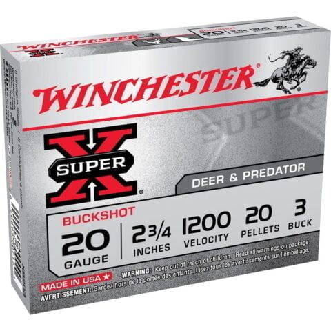 Winchester Super X Buck 20 Gauge 2.75 #3 Buck Five Rounds