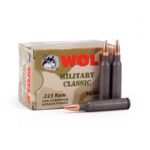 Wolf Military Classic .223 Remington Ammunition 55 Grain Bi-Metal FMJ Steel Cased 3130 fps
