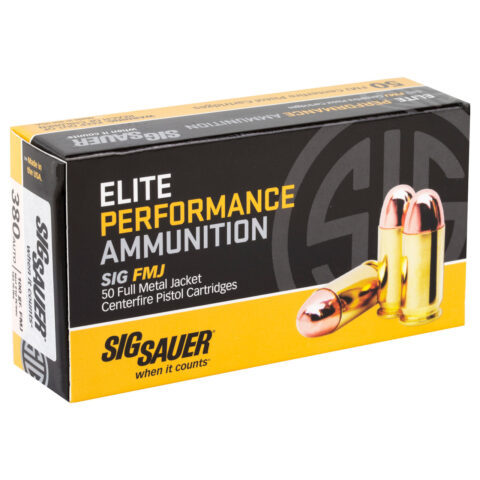 SIG Sauer Elite Performance .380 ACP Ammunition 100 Grain FMJ 910fps 50rd