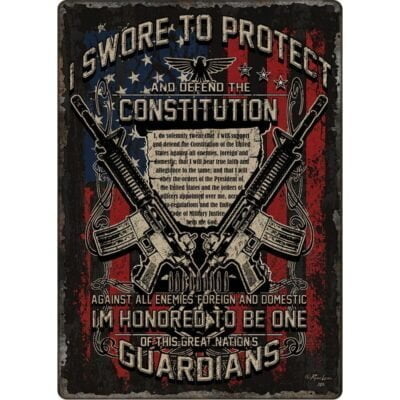 River's Edge Products "Guardians of Constitution" Tin Sign 12 Inches by 17 Inches - Image 1