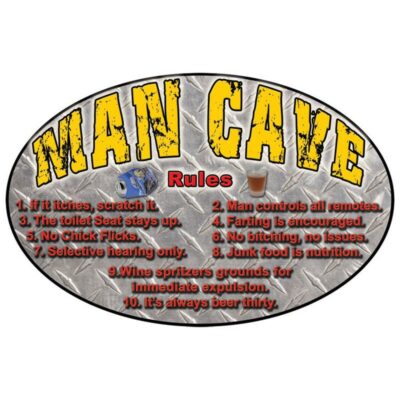 Rivers Edge "MAN CAVE RULES" Sign, 12 x 17 in.