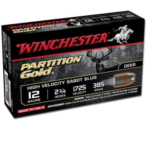 Winchester Partition Gold 12 Ga 2.75" 385gr Sabot Slug 5rds