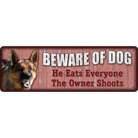 River's Edge Products Large Beware of Dog Sign Steel 3.5 by 10.5 inches 1417