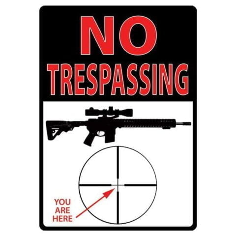 River's Edge Products "No Trespassing You Are Here" Sign Tin 12 by 17 Inches 1498
