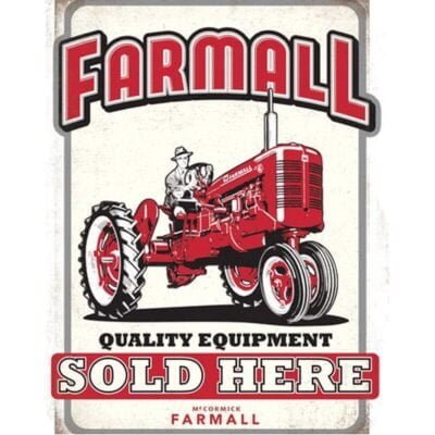 Open Road Brands “Farmall Quality Equipment” Embossed Tin Sign 10.237″x13″