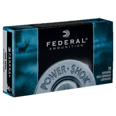 Federal Power-Shok .308 Winchester Ammunition 20 Rounds 150 Grain Jacketed Soft Point 2820fps