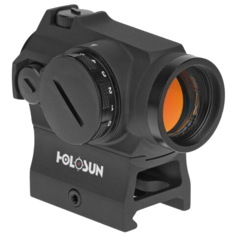 Holosun HS403R Rheo Stat Dial Micro Red Dot Sight 1x 2 MOA Dot Weaver-Style Low & Lower 1/3 Co-Witness Mount Matte