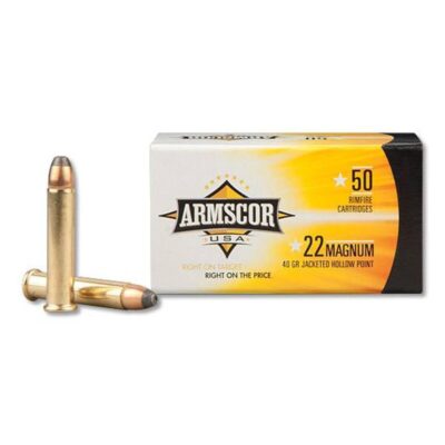 Armscor USA .22 WMR Ammunition, 50 Rounds, JHP, 40 Grains