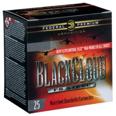 Federal Black Cloud FS Steel 12 Gauge Ammunition 250 Rounds 3″ #2 Steel Shot 1-1/4 Ounce Flitecontrol Flex Wad 1450fps