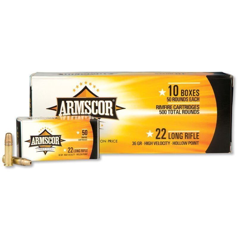 Armscor Precision 22lr Ammunition 36 Grain High Velocity Hollow Point 1247 Fps 2558