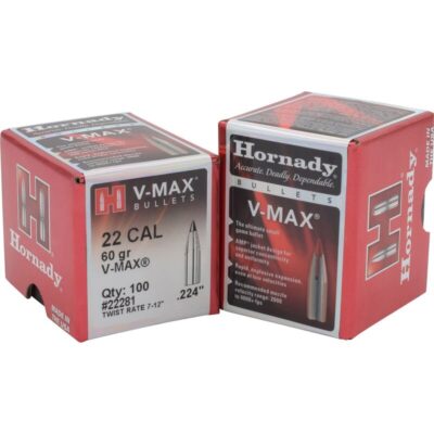 Hornady .22 .224 Bullet, 100 Projectiles, V-Max, 60 Grains - Image 1