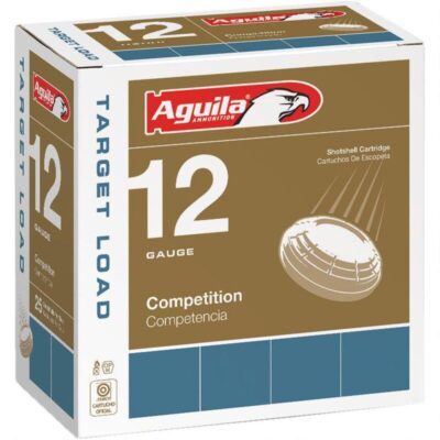 Aguila Competition Target 12 Gauge Ammunition 25 Rounds 2-3/4″ Shell #8 Lead Shot 1-1/8oz 1250fps