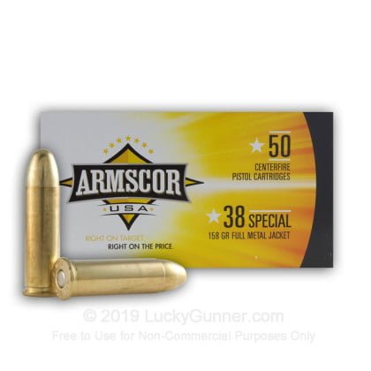 Armscor .38 Special 158gr, FMJ, 50rd/Box