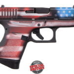 Glock 43 9mm 6rd 3.39" Pistol, Cerakote Battleworn USA Flag ACG-00823