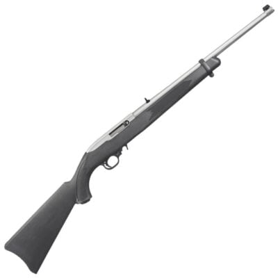 Ruger 10/22 Semi Auto Rimfire Rifle .22 Long Rifle 18.5″ Barrel 10 Rounds Black Synthetic Stock Stainless Steel Barrel 1256