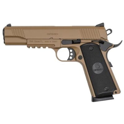 EAA GiRSAN MC1911S Government Model .45 ACP Semi Auto Pistol 5″ Barrel 8 Rounds Ambidextrous Safety Flat Dark Earth Finish