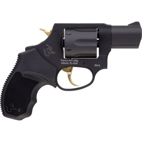 Taurus UL 856 .38 Special +P DA/SA Revolver 2" Barrel 6 Rounds Rubber Grips Black Finish with Gold Accents