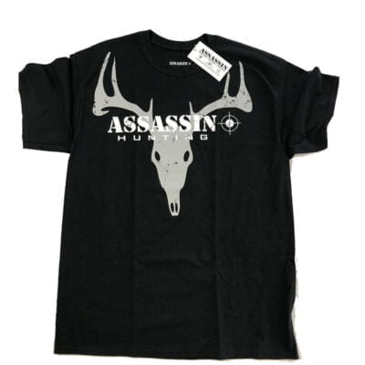 Assassin Hunting Black T-Shirt Deer Skull