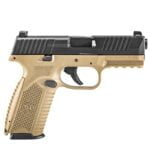 FNH FN 509 Full Size 9mm Luger Semi Auto Pistol 4" Barrel 17 Rounds Fixed 3 Dot Sights Ambidextrous Controls Polymer Frame Black/FDE