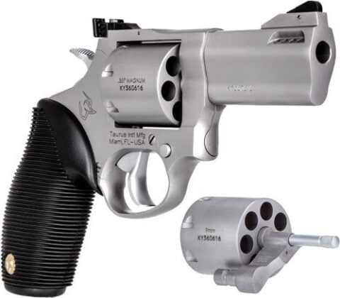 Taurus 2692039 692 Standard DA/SA 3" 7rd Black Ribber Grip Stainless Steel Revolver