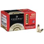 Federal Champion 9mm Luger Ammo 115 Grain FMJ 100 Rounds Value Pack