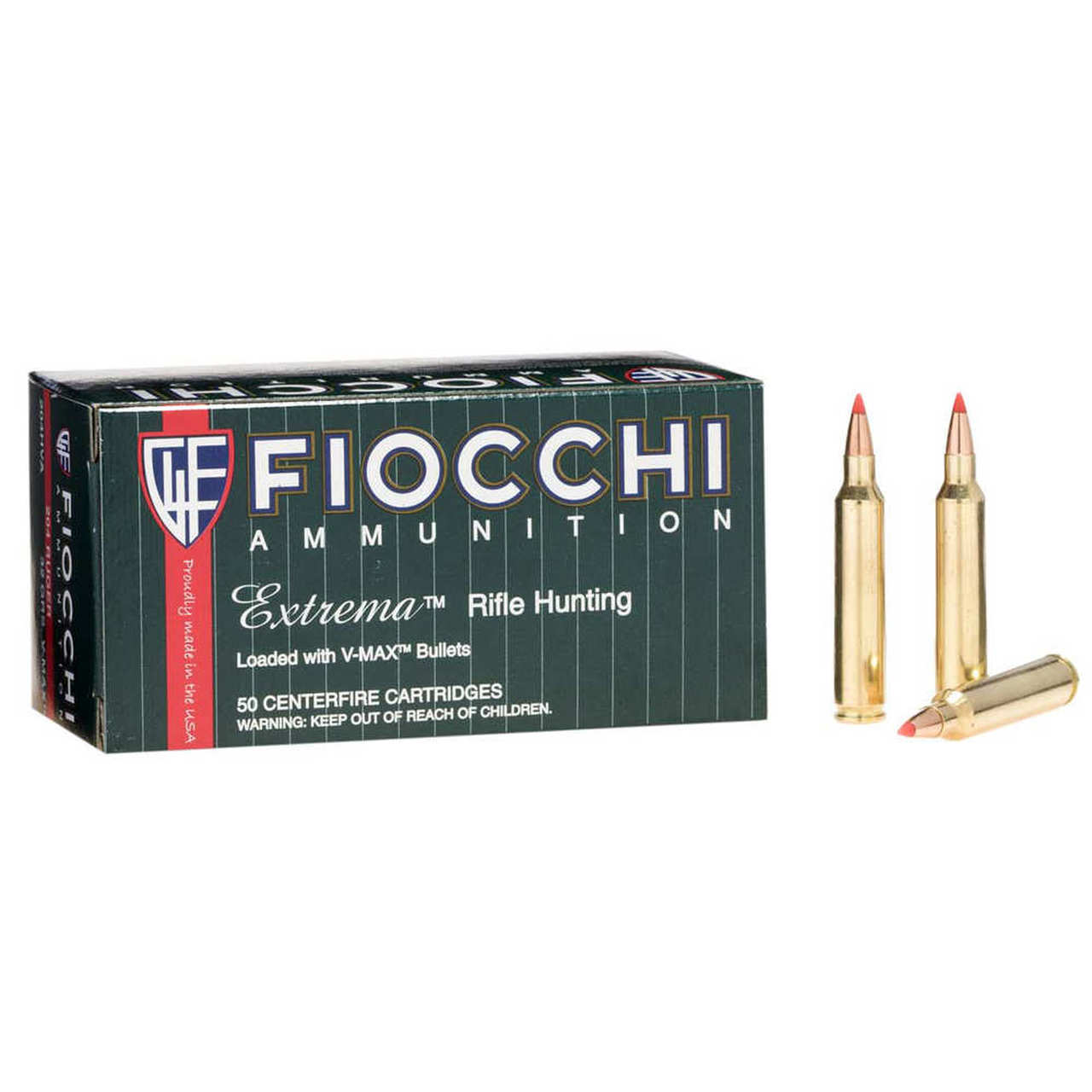 Fiocchi Extrema Ammunition 204 Ruger 32 Grain Hornady V-MAX Box of 50