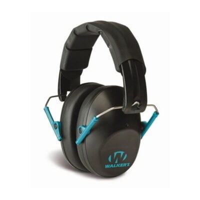 Walker’s Game Ear Pro Low Profile Folding Ear Muffs NRR 31 dB Black with Teal