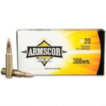 Armscor USA .308 Winchester Ammunition 20 Rounds 168 Grain Hollow Point Boat Tail