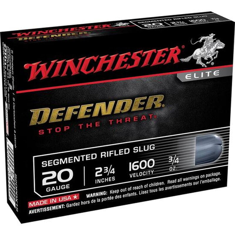 Winchester Defender 20 Gauge Shot Shells 5 Rounds 2 3/4