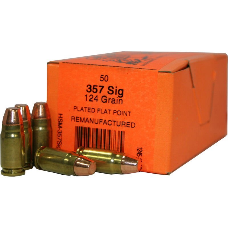 HSM .357 SIG 50 Rounds Remanufactured Training Ammunition 124 Grain Pl ...