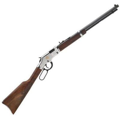 Henry Repeating Arms American Beauty Lever Action Rifle .22 S/L/LR 20" Barrel 16 Rounds Engraved Nickel Receiver Walnut Stock Blued H004AB - Image 1