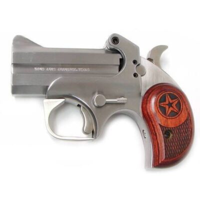 Bond Arms Texas Defender Derringer Handgun .357 Magnum 3" Barrels 2 Rounds Black Ash Grip Satin Polish Stainless Steel Finish TD357MAG - Image 1