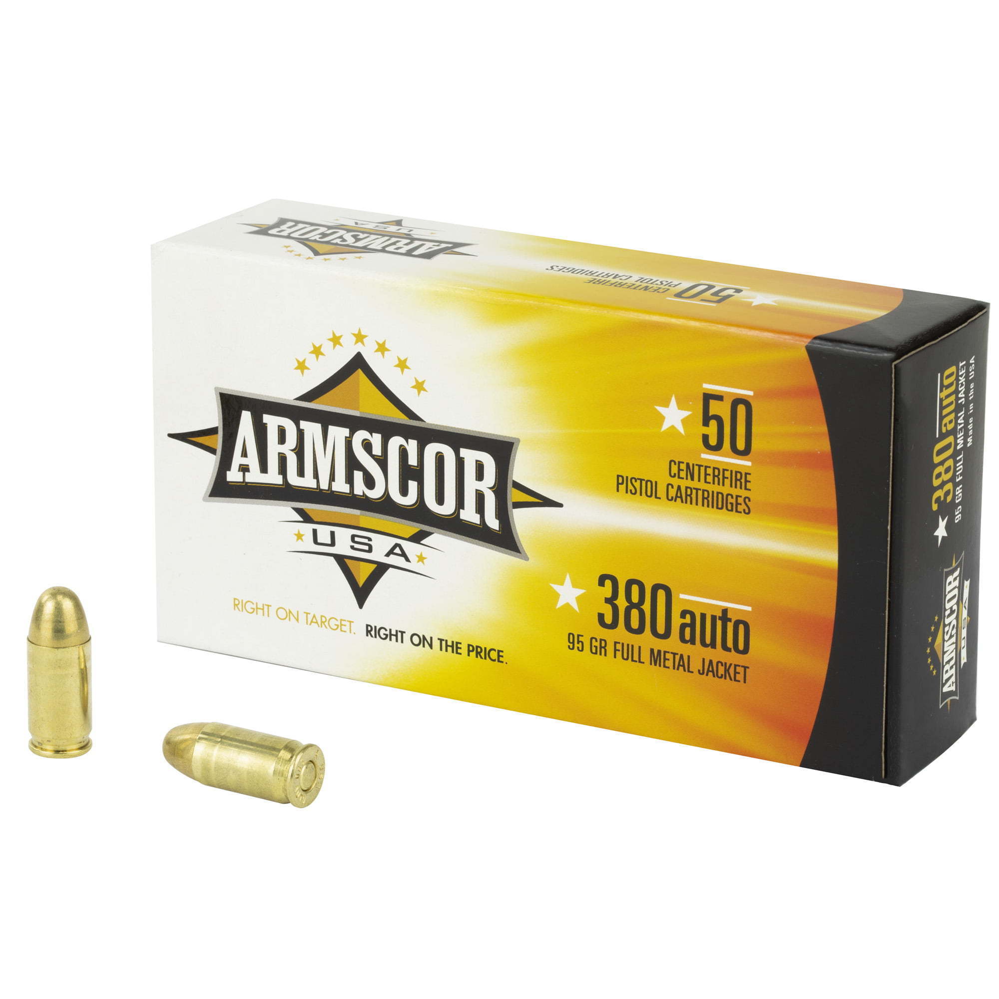 Armscor .380 ACP 95gr FMJ 50rd Box 920 FPS