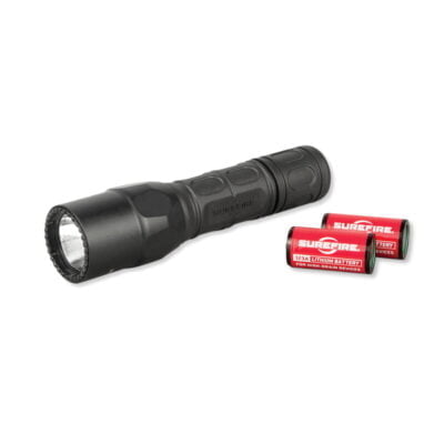 Surefire G2X LED Pro Light 320 Lumen Dual Output 2x CR123A Batteries Tail Cap Switch Nitrolon Polymer Black G2XBBK - Image 1