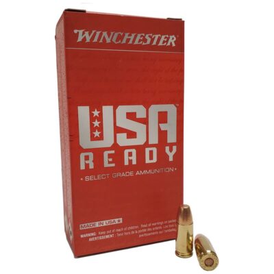 Winchester USA Ready 9mm Ammunition 50 Rounds FMJFN 115 Grains 1190 fps - Image 1