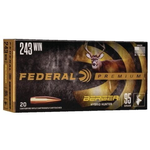 Federal Premium Berger Hybrid Hunter .243 Winchester Ammunition 20 ...