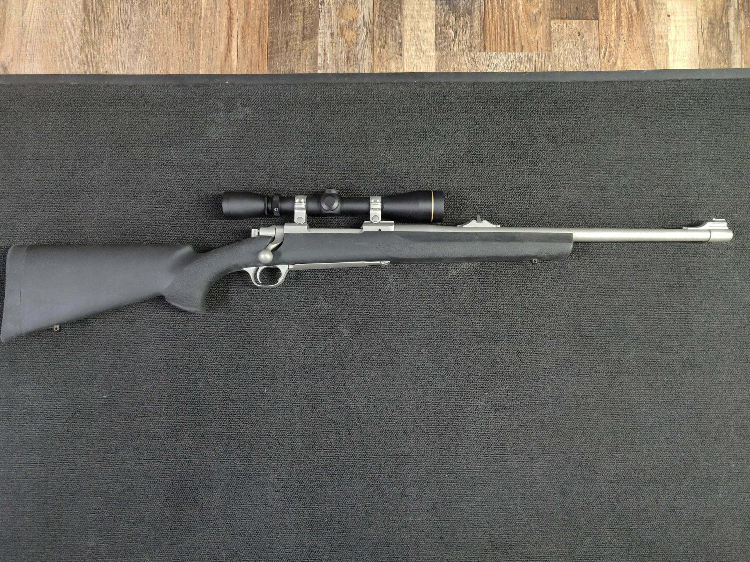 Ruger M77 Hawkeye Alaskan Black 20in Stainless Barrel .375 Ruger 3x9 ...