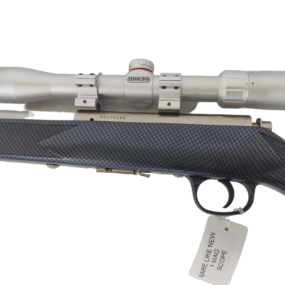 Rare Like New Marlin 917VS .17HMR Heavy Barrel Stainless 22in. Barrel Carbon Fiber Stock, Simmons 3-9x32 Scope, Upgraded Trigger, w/Magazine - Image 4