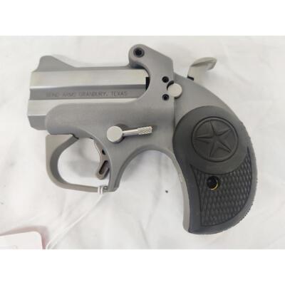 Like New Bond Arms Roughneck .45 ACP Derringer 2.5" Stainless Steel Barrels Fixed Sights Rubber Grip Matte Stainless Steel Finish - Image 1