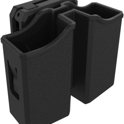 Universal Double Magazine Pouch, 9mm .40 .45 .357 Double Stack Mag. Holder Dual Stack Mag Holster with 1.5''-2.5'' Belt Clip for Glock Sig sauer S&W Beretta Browning Taurus H&K Most Pistol Mags - Image 1