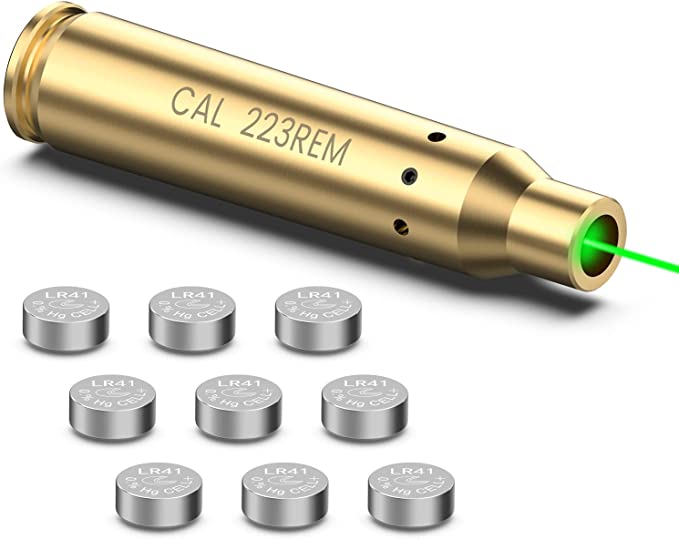 Green Bore Sight 223 5.56mm Laser Boresighter with 3 Sets of Batteries ...