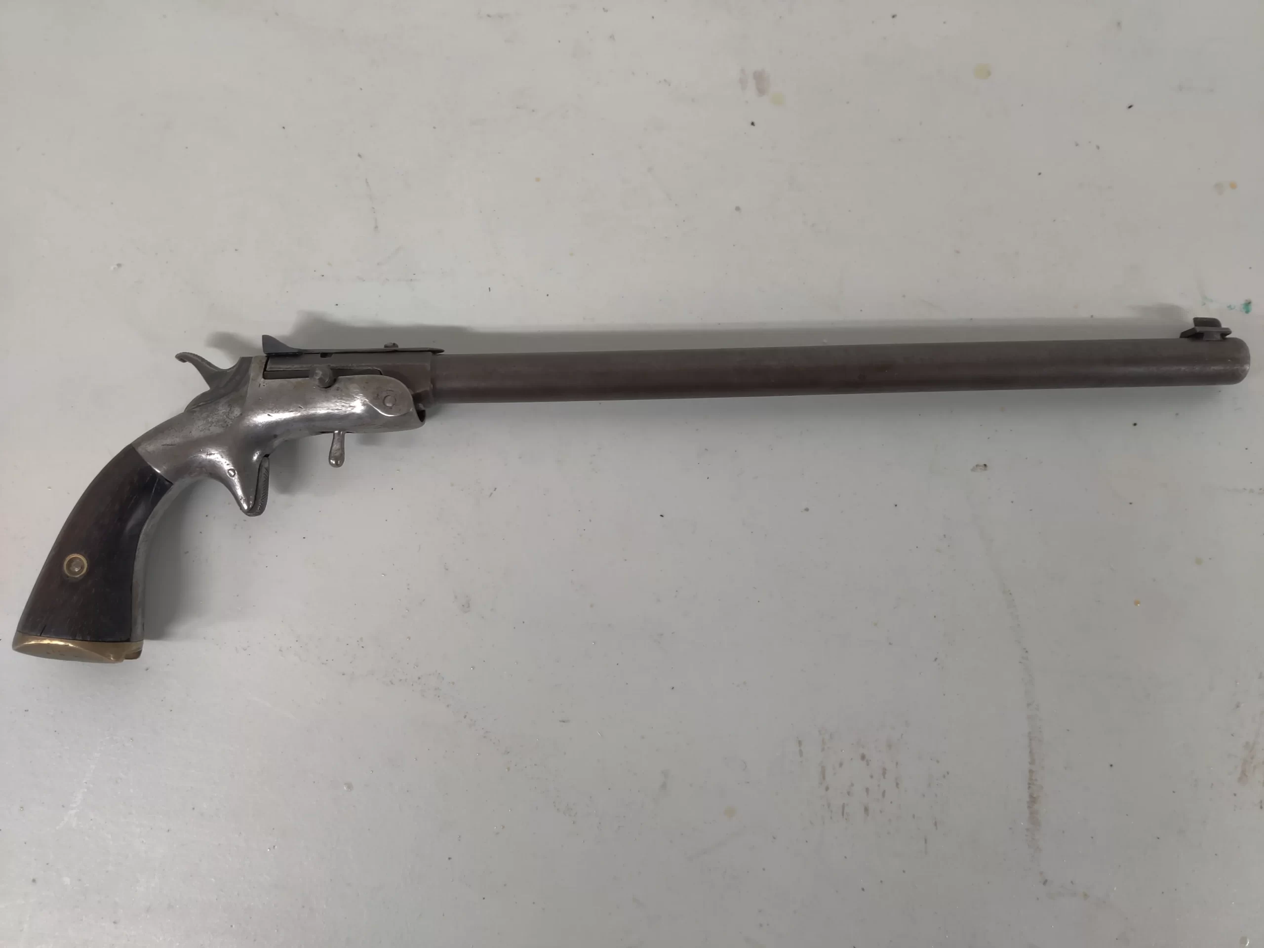 Frank Wesson Bicycle Pistol, Pocket Rifle .22 Cal 11in 1849 Civil War Era-img-7