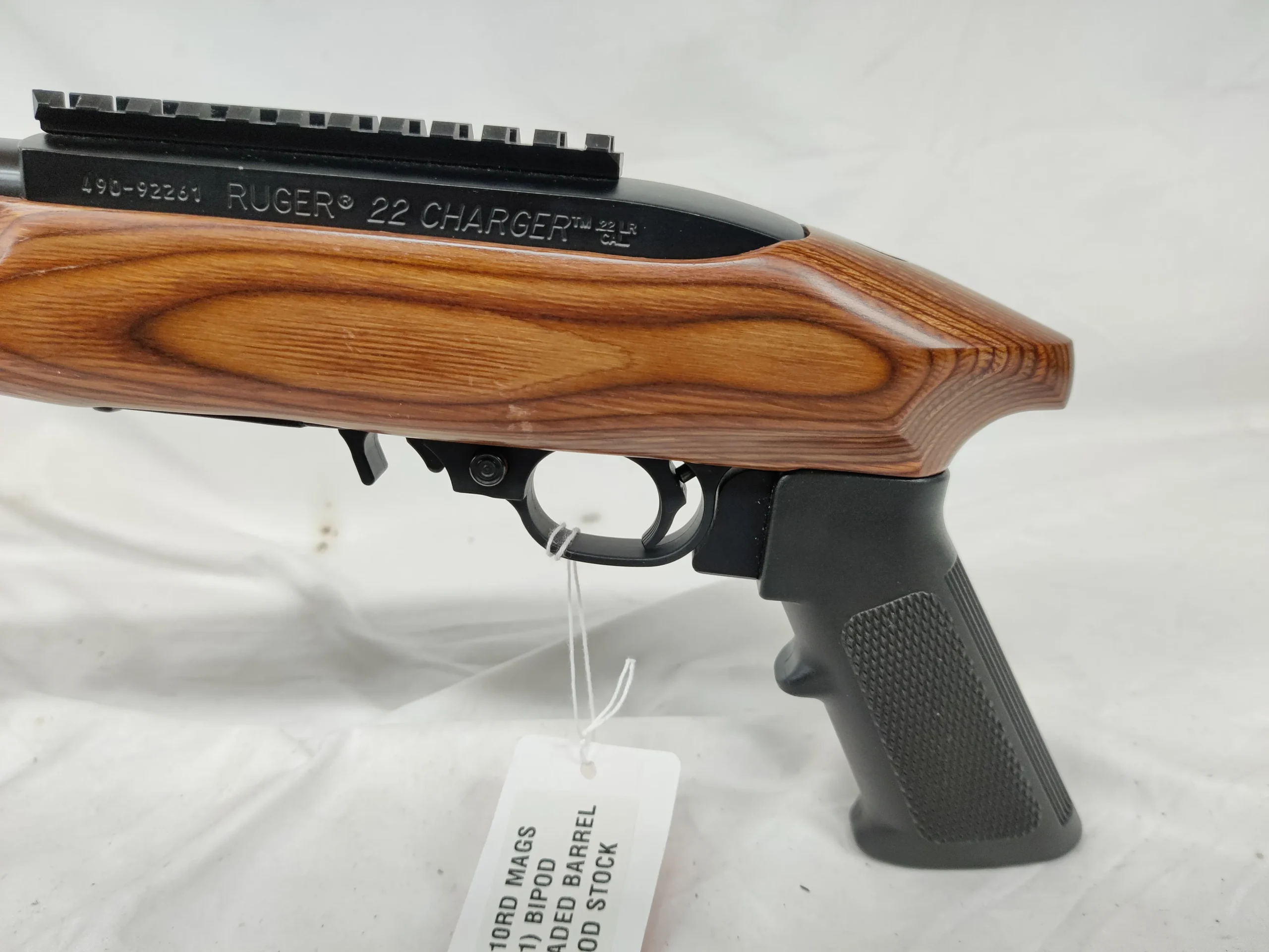 Ruger 22 Charger .22 LR Semi-Auto Pistol w/Bipod, Wood Stock, 10rd-img-9