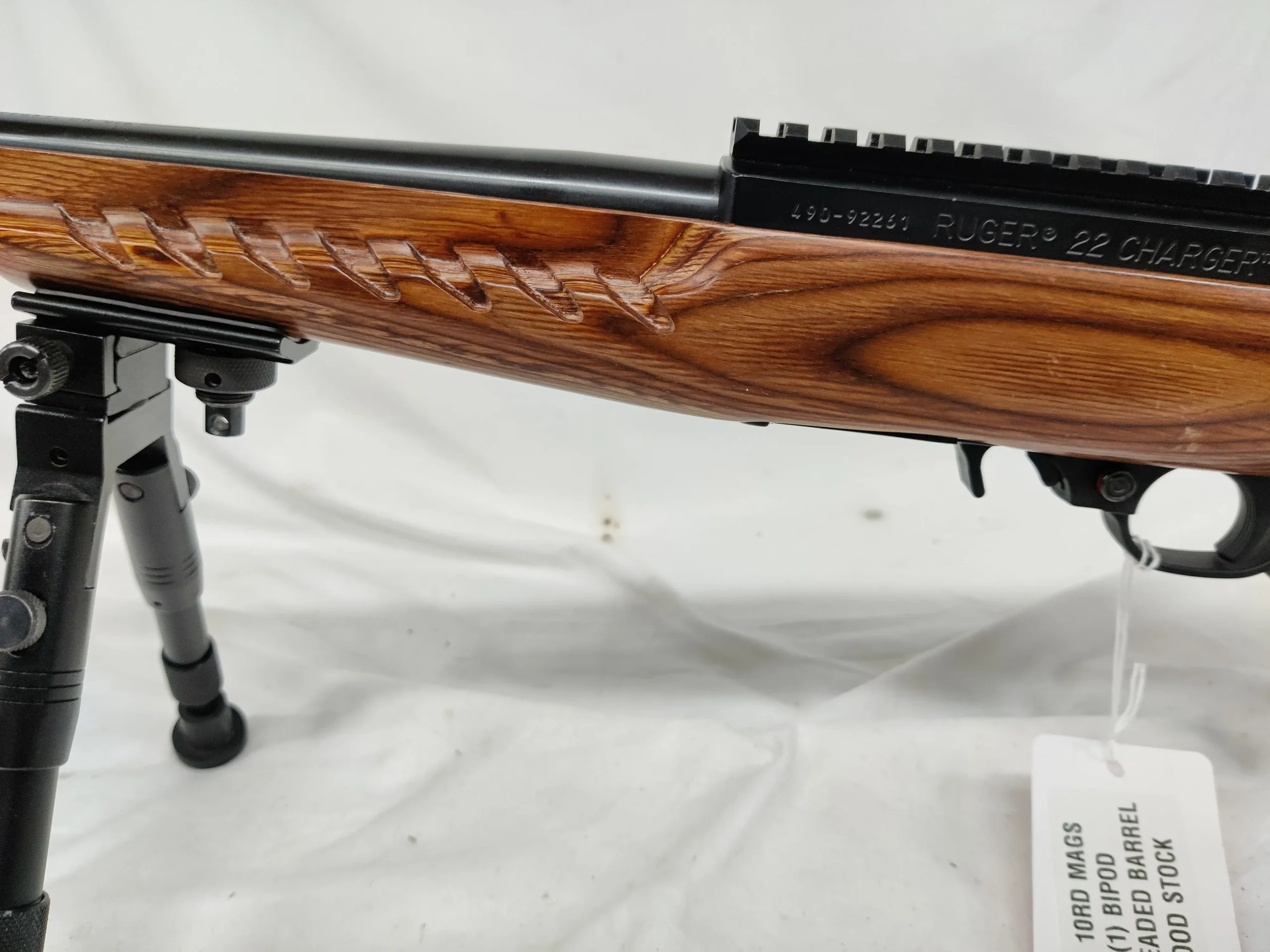 Ruger 22 Charger .22 LR Semi-Auto Pistol w/Bipod, Wood Stock, 10rd-img-7